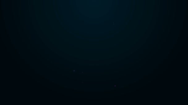 Zářící neonová čára Gumové ploutve pro ikonu plavání izolované na černém pozadí. Potápěčské vybavení. Extrémní sport. Potápěčské vybavení. Grafická animace pohybu videa 4K — Stock video