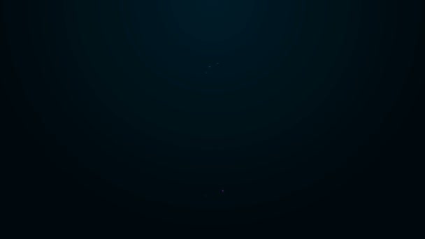 Świecąca neon linia Cebulowa ikona izolowana na czarnym tle. 4K Animacja graficzna ruchu wideo — Wideo stockowe