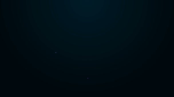 发光的霓虹灯线鸡蛋图标孤立在黑色背景.4K视频运动图形动画 — 图库视频影像