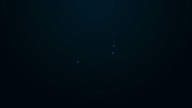 Parlayan neon hattı İşlemci simgesi siyah arkaplanda izole edildi. İşlemci, merkezi işlem birimi, mikroçip, mikro devre, bilgisayar işlemcisi, çip. 4K Video hareketli grafik canlandırması