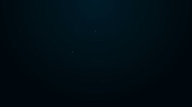 Parlayan neon hattı ev simgesi siyah arkaplanda izole edildi. Ev sembolü. 4K Video hareketli grafik canlandırması