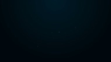 Parlayan neon hattı ev simgesi siyah arkaplanda izole edildi. Ev sembolü. 4K Video hareketli grafik canlandırması