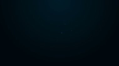 Siyah arka planda dolar sembolü olan parlak neon çizgili ev. Ev ve para. Emlak konsepti. 4K Video hareketli grafik canlandırması