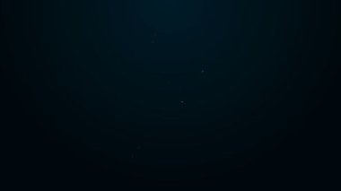 Parlayan neon hattı ev simgesi siyah arkaplanda izole edildi. Ev sembolü. 4K Video hareketli grafik canlandırması