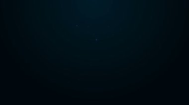 Siyah arkaplanda izole edilmiş metin satışı simgesiyle parlayan neon hattı asılı. Mesaj indirimli tabela. 4K Video hareketli grafik canlandırması