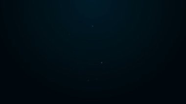Parlayan neon hattı ev simgesi siyah arkaplanda izole edildi. Ev sembolü. 4K Video hareketli grafik canlandırması
