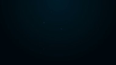 Parlayan neon hattı ev simgesi siyah arkaplanda izole edildi. Ev sembolü. 4K Video hareketli grafik canlandırması