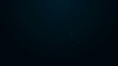 Parlayan neon hattı sertifika şablonu simgesi siyah arkaplanda izole edildi. Başarı, ödül, diploma, burs, diploma. İş başarısı sertifikası 4K Video hareketli grafik canlandırması