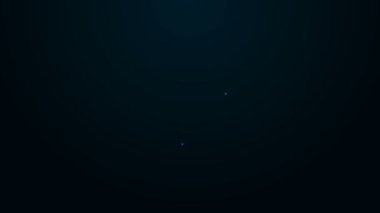 Parlayan neon çizgi Kitap simgesi siyah arkaplanda izole edildi. 4K Video hareketli grafik canlandırması