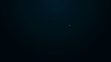 Siyah zemin üzerinde izole edilmiş konuşma baloncuğu ikonunda parlak neon çizgisi mezuniyet başlığı. Tassel ikonlu mezuniyet şapkası. 4K Video hareketli grafik canlandırması