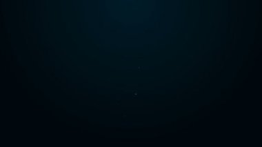 Siyah arkaplanda izole edilmiş fikir ikonu kavramına sahip parlak neon hattı ampulü. Enerji ve fikir sembolü. İlham konsepti. 4K Video hareketli grafik canlandırması