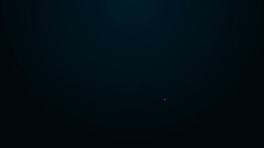 Parlayan neon çizgisi üçgen cetvel simgesi siyah arkaplanda izole edildi. Düz sembol. Geometrik sembol. 4K Video hareketli grafik canlandırması