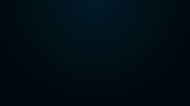 Parlayan neon hattı okul servisi simgesi siyah arkaplanda izole edildi. 4K Video hareketli grafik canlandırması
