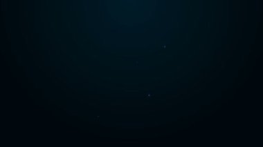 Parlayan neon çizgisi. Siyah arkaplanda kalp sembolü simgesi olan kart oyunu. Kumarhane kumarı. 4K Video hareketli grafik canlandırması
