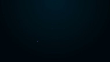 Siyah arka planda izole edilmiş uğurlu yedili büyük ikramiye ikonu olan parlak neon çizgili slot makinesi. 4K Video hareketli grafik canlandırması