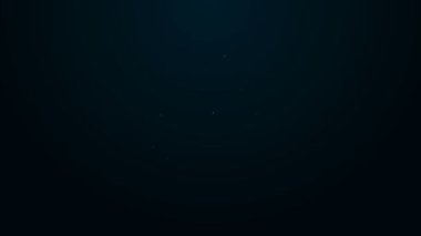 Parlayan neon hattı su musluğu simgesi siyah arkaplanda izole edildi. 4K Video hareketli grafik canlandırması