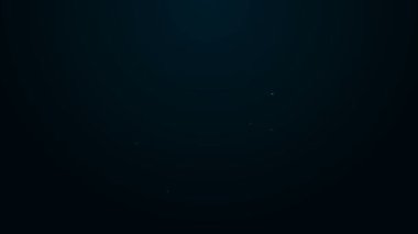 Parlayan neon hattı kulaklık simgesi siyah arkaplanda izole edildi. Kulaklık işareti. Müzik, hizmet, iletişim ve operatör konsepti. 4K Video hareketli grafik canlandırması