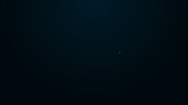 Parlayan neon çizgisi görüntü simgesi siyah arkaplanda izole edildi. 4K Video hareketli grafik canlandırması