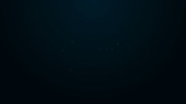 Parlayan neon hattı Ray silahı ikonu siyah arkaplanda izole edildi. Lazer silahı. Uzay silahı. 4K Video hareketli grafik canlandırması