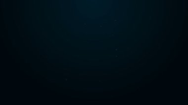 Parlayan neon hattı Mutlu Noeller zil ikonu siyah arka planda izole edildi. Alarm sembolü, servis zili, el zili işareti, uyarı sembolü. 4K Video hareketli grafik canlandırması