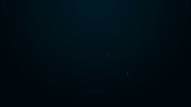 Parlayan neon hattı Gitar yükseltici simgesi siyah arkaplanda izole edildi. Müzik aleti. 4K Video hareketli grafik canlandırması
