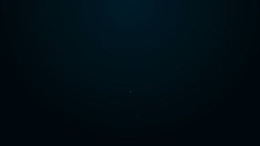 Parlayan neon çizgisi ağaç simgesi siyah arkaplanda izole edildi. Orman sembolü. 4K Video hareketli grafik canlandırması