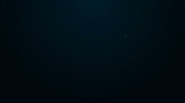 Parlayan neon hattı Wheelbarrow simgesi siyah arkaplanda izole edildi. Alet edevat. Tarım arabası tekerlek çiftliği. 4K Video hareketli grafik canlandırması