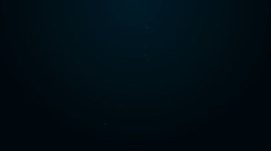 Parlayan neon hattı, siyah arka planda izole edilmiş Türk kahve ikonu. 4K Video hareketli grafik canlandırması