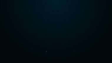 Parlayan neon hattı kesme tahtası simgesi siyah arkaplanda izole edildi. Kesme tahtası sembolü. 4K Video hareketli grafik canlandırması