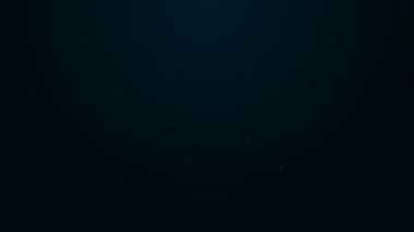 Parlayan neon hattı Citrus meyve sıkacağı ikonu siyah arkaplanda izole edildi. 4K Video hareketli grafik canlandırması