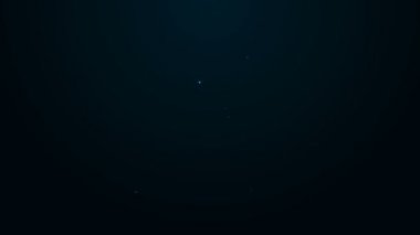 Parlayan neon çizgili bıçak simgesi siyah arkaplanda izole edildi. Çatal bıçak sembolü. 4K Video hareketli grafik canlandırması