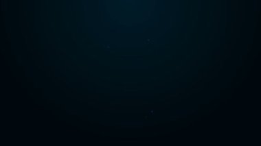 Parlayan neon hattı siyah arka planda tuz ve biber ikonu izole edildi. Yemek pişirme baharatları. 4K Video hareketli grafik canlandırması