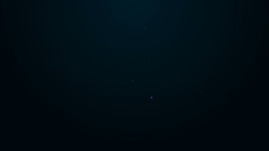 Parlayan neon hattı Akıllı ev simgesi siyah arkaplanda izole edildi. Uzaktan kumanda. 4K Video hareketli grafik canlandırması