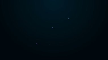 Parlayan neon hattı Bilgisayar monitörü simgesi siyah arkaplanda izole edildi. Elektronik cihaz. Ön manzara. 4K Video hareketli grafik canlandırması