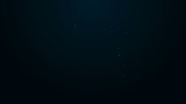Parlak neon çizgili araba aküsü simgesi siyah arkaplanda izole edildi. Akümülatör bataryası enerji ve elektrik akümülatörü bataryası. 4K Video hareketli grafik canlandırması