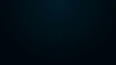 Parlayan neon hattı elektrik prizi simgesi siyah arkaplanda izole edildi. Bağlantı kavramı ve elektriğin kesilmesi. 4K Video hareketli grafik canlandırması