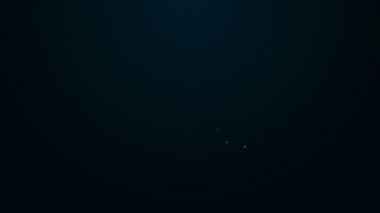 Parlayan neon hattı elektrik çıkış simgesi siyah arkaplanda izole edildi. Elektrik prizi. Rosette sembolü. 4K Video hareketli grafik canlandırması