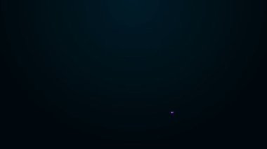 Parlayan neon hattı Bebek Beşiği yatak ikonu siyah arkaplanda izole edildi. 4K Video hareketli grafik canlandırması