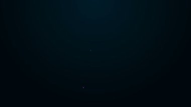 Parlak neon hattı bebek telsiz ikonu siyah arkaplanda izole edildi. 4K Video hareketli grafik canlandırması