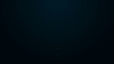 Parlayan neon hattı Bebek tulumu ikonu siyah arka planda izole edildi. Bebek kıyafetleri sembolü. Çocuk giyimi tabelası. 4K Video hareketli grafik canlandırması