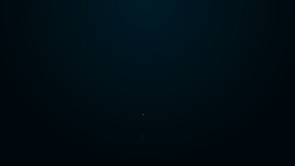 Ragyogó neon vonal Viasz zsírkréta rajz ikon elszigetelt fekete háttérrel. 4K Videó mozgás grafikus animáció