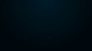 Parlayan neon hattı oyuncak araba simgesi siyah arkaplanda izole edildi. 4K Video hareketli grafik canlandırması