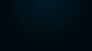 Parlayan neon hattı benzini ya da benzin istasyonu simgesi siyah arkaplanda izole edildi. Araba yakıtı sembolü. Benzin pompası. 4K Video hareketli grafik canlandırması