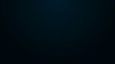 Parlayan neon hattı Trolleybus simgesi siyah arkaplanda izole edildi. Toplu taşıma sembolü. 4K Video hareketli grafik canlandırması