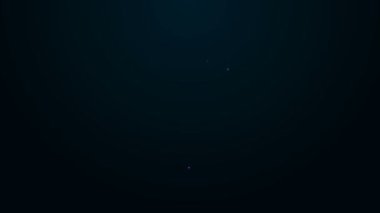 Parlayan neon çizgisi. Siyah arka planda köpek ikonu olan kalp. Yüreğindeki evcil hayvan pençesi. Hayvanlara sevgiler. 4K Video hareketli grafik canlandırması