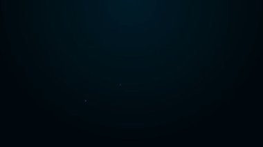 Parlayan neon çizgi evcil hayvan yatağı simgesi siyah arkaplanda izole edildi. 4K Video hareketli grafik canlandırması