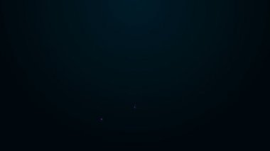 Parlayan neon çizgi evcil hayvan yatağı simgesi siyah arkaplanda izole edildi. 4K Video hareketli grafik canlandırması