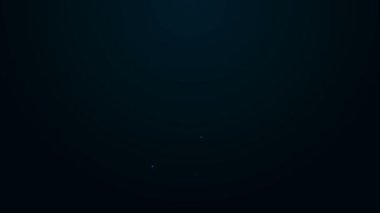 Parlayan neon hattı köpek kemiği simgesi siyah arkaplanda izole edildi. Besin sembolü. 4K Video hareketli grafik canlandırması