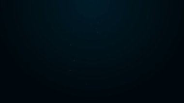 Parlayan neon hattı Propan gaz tankı ikonu siyah arkaplanda izole edildi. Yanabilir benzin deposu ikonu. 4K Video hareketli grafik canlandırması