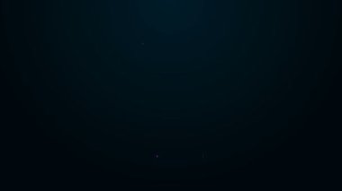 Parlayan neon hattı petrol test tüpü simgesi siyah arkaplanda izole edildi. 4K Video hareketli grafik canlandırması